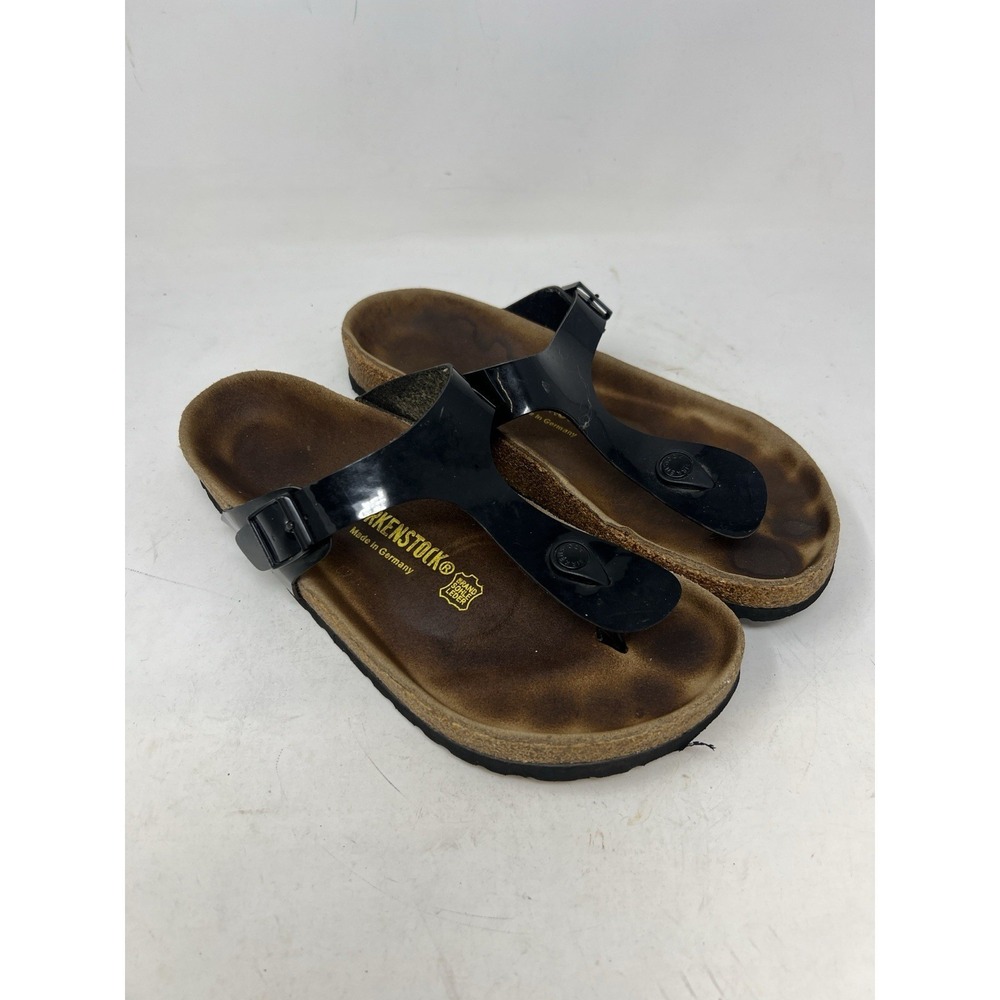 Women's Birkenstock Gizeh Black Patent Leather Size 40/9.5